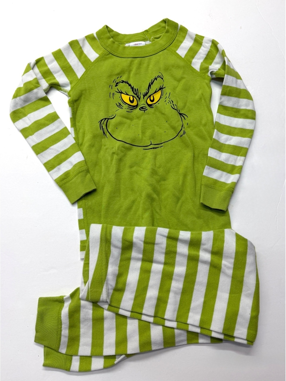 Hanna Andersson Dr Seuss Grinch Christmas Kids Green Striped Pajama Set Size 5